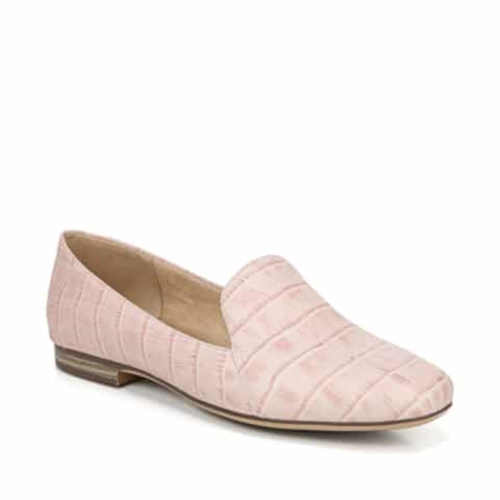 Maiden Lane Light Pink Snake Skin Shoes